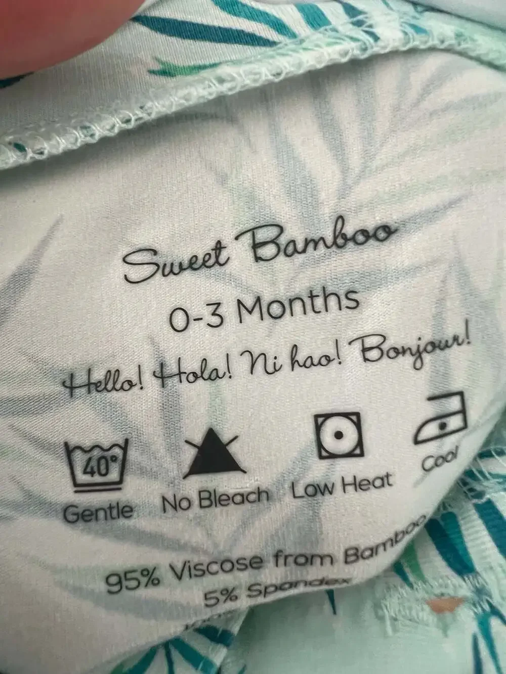 Sweet Bamboo Baby Polo Romper in Palm Leaf Print